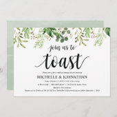 Grün Rustikales Hochzeitessen Probe Einladung (Vorne/Hinten)