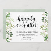 Grün Rustikales Hochzeitessen Probe Einladung (Vorne/Hinten)