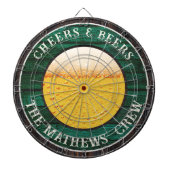 Grün rustikales Holz Käse in Bier trinken Dart Boa Dartscheibe (vorne)