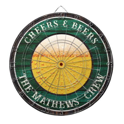 Grün rustikales Holz Käse in Bier trinken Dart Boa Dartscheibe (vorne)