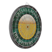 Grün rustikales Holz Käse in Bier trinken Dart Boa Dartscheibe (Vorderseite Links)