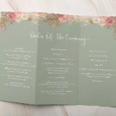 Grün Sage Tri-fold floral Hochzeitsprogramm Flyer