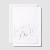 Grün Save the Date Overlay Pergament Einladungen (Versetzt)