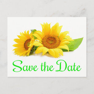 Grün Save The Date Sonnenblume Gelb Hochzeit Ankündigungspostkarte