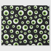 Grün schaut | Halloween Muster an Geschenkpapier (Flach)