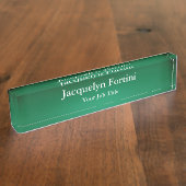 Grün Schlicht Elegant Modernes Minimalistisches Namensplakette (Seite)