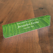 Grün Schlicht Elegant Modernes Minimalistisches Namensplakette (Seite)