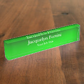 Grün Schlicht Elegant Modernes Minimalistisches Namensplakette (Seite)