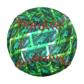 Grün schmuddelig, gekratzt, Gitter oder andere Zie Baseball (Rückseite)