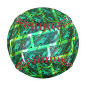 Grün schmuddelig, gekratzt, Gitter oder andere Zie Baseball (Vorderseite)