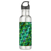 Grün schmuddelig, gekratzt, Gitter oder andere Zie Edelstahlflasche (Vorderseite)