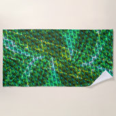Grün schmuddelig, gekratzt, Gitter oder andere Zie Strandtuch (Vorderseite)