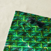 Grün schmuddelig, gekratzt, Gitter oder andere Zie Strandtuch (Beispiel)