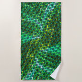 Grün schmuddelig, gekratzt, Gitter oder andere Zie Strandtuch (Vorderseite)