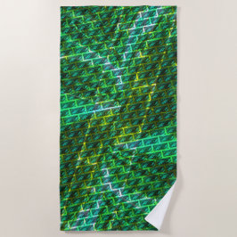 Grün schmuddelig, gekratzt, Gitter oder andere Zie Strandtuch