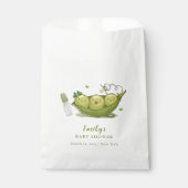 Grün Schnuller süße Erbse in Pod-Kinderdusche Geschenktütchen (Vorderseite)
