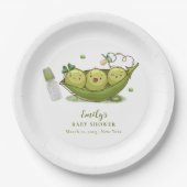 Grün Schnuller süße Erbse in Pod-Kinderdusche Pappteller (Vorderseite)