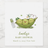 Grün Schnuller süße Erbse in Pod-Kinderdusche Weinetikett (Einzelnes Label)