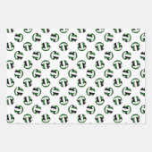 grün schwarz 3 pc koordiniert Volleyballmuster Geschenkpapier Set (Vorderseite 3)