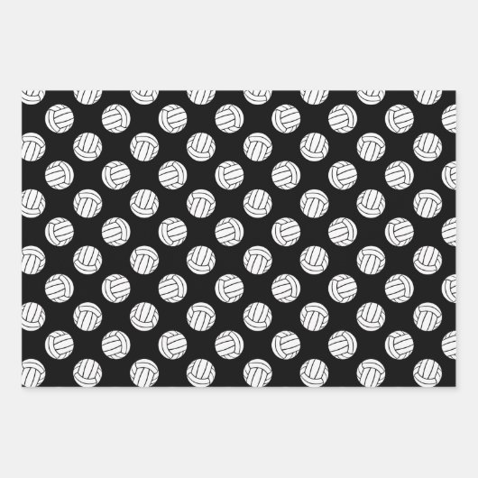 grün schwarz 3 pc koordiniert Volleyballmuster Geschenkpapier Set (Vorderseite 2)