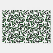 grün schwarz 3 pc koordiniert Volleyballmuster Geschenkpapier Set (Vorderseite)