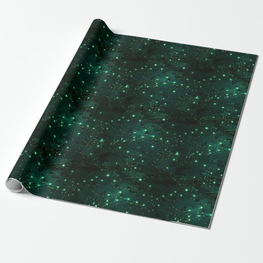 Grün & Schwarz Abstrakt Geschenkpapier (Ungerollt)