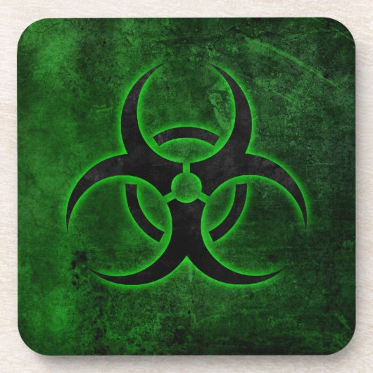 Grün & Schwarz Biohazard Getränkeuntersetzer (Vorderseite)