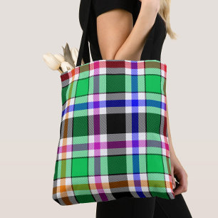 Grün Schwarz Bunt Flanell Kariert Tartan Tasche