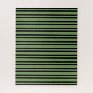 Grün-schwarz gestreiftes Muster Puzzle