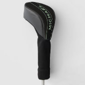 grün & schwarz Monogramm und Name personalisiert  Golf Headcover (angewinkelt)