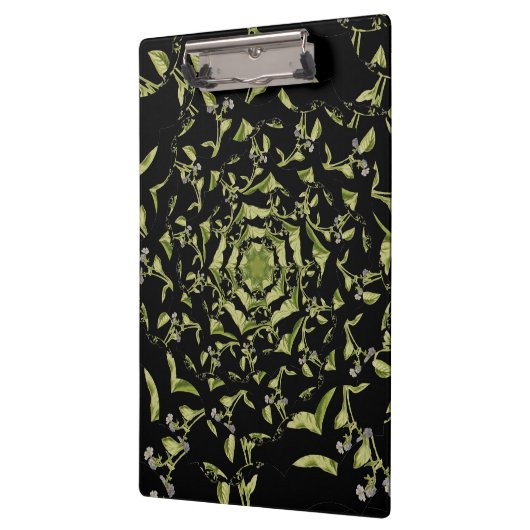 Grün-Schwarz-Natur-Hypnose-Fraktal Klemmbrett (Links)