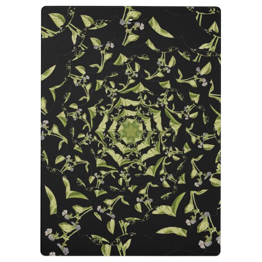 Grün-Schwarz-Natur-Hypnose-Fraktal Klemmbrett (Rückseite)