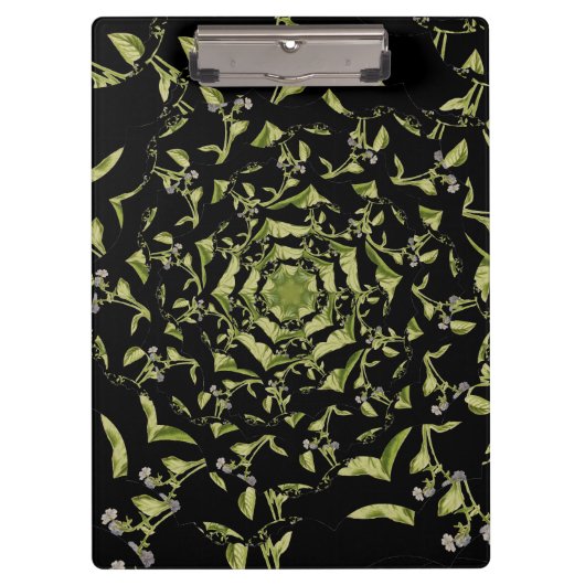 Grün-Schwarz-Natur-Hypnose-Fraktal Klemmbrett (Vorderseite)