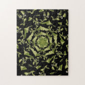 Grün-Schwarz-Natur-Hypnose-Fraktal Puzzle (Vertikal)