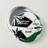 grün schwarz oder ANY COLORS Basketball-Cheerleade Button (Vorne & Hinten)