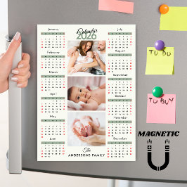 Grün Schwarz Rot 2026 Kalender Foto Collage Magnet