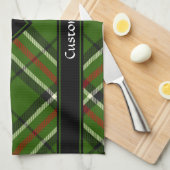 Grün, Schwarz, Rot und Weiß Geschirrtuch (Viertel Falte)