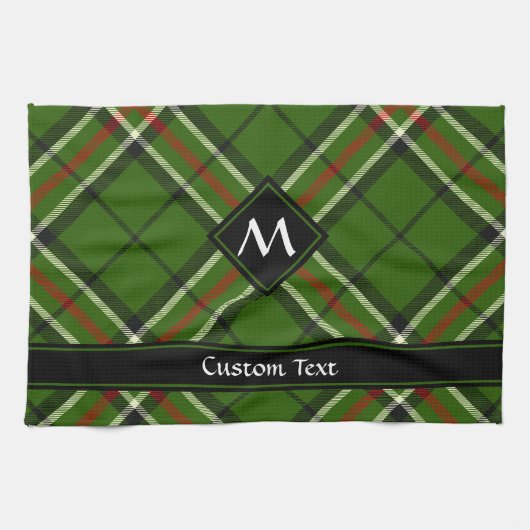 Grün, Schwarz, Rot und Weiß Geschirrtuch (Horizontal)