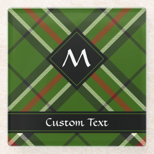 Grün, Schwarz, Rot und Weiß Glasuntersetzer (Vorderseite)