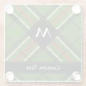 Grün, Schwarz, Rot und Weiß Glasuntersetzer (Rückseite)