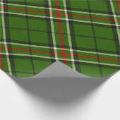 Grün, Schwarz, Rot und Weiß Tartan Rott Geschenkpapier (Ecke)