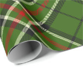 Grün, Schwarz, Rot und Weiß Tartan Rott Geschenkpapier (Rolleneckpunkt)