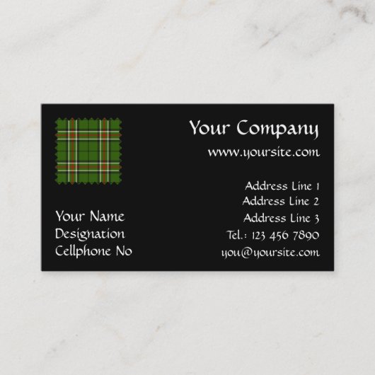 Grün, Schwarz, Rot und Weiß Visitenkarte (Vorderseite)