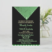 Grün-Schwarz-Umschlag-Moderne Hochzeitseinladung Einladung (Stehend Vorderseite)
