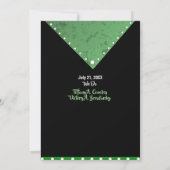 Grün-Schwarz-Umschlag-Moderne Hochzeitseinladung Einladung (Rückseite)