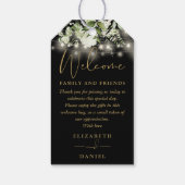 Grün Schwarz und Gold Gefallen Willkommenskorb Geschenkanhänger (Rückseite)