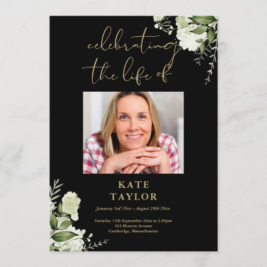 Grün Schwarz Und Gold Trauerzeremonie Programm  (Vorderseite)