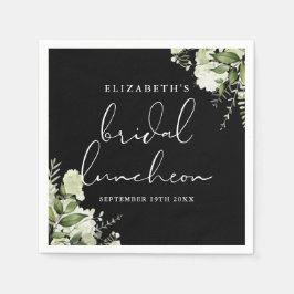 Grün, schwarz und weiß Bridal Luncheon Serviette