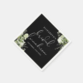 Grün, schwarz und weiß Bridal Luncheon Serviette (Ecke)