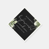 Grün Schwarz und Weiß Bridesmaids Luncheon Serviette (Ecke)